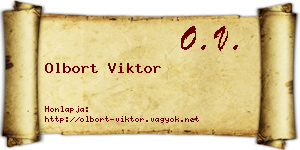 Olbort Viktor névjegykártya